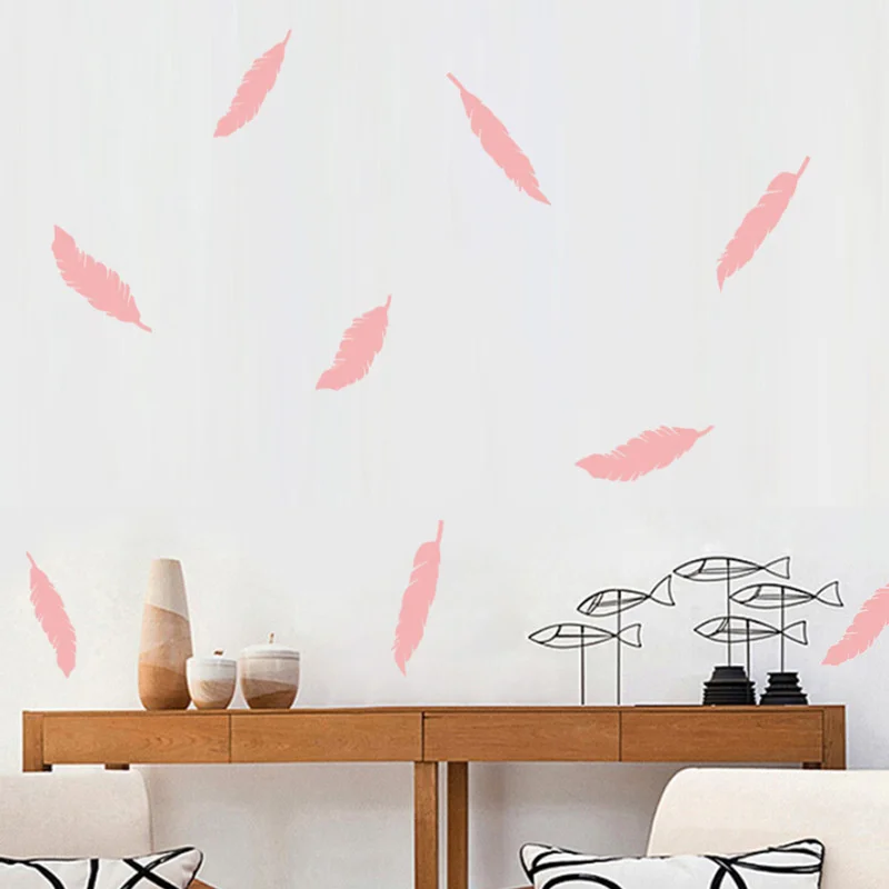 1 шт. классические простые Стиль перо наклейки на стену украшение для столовой