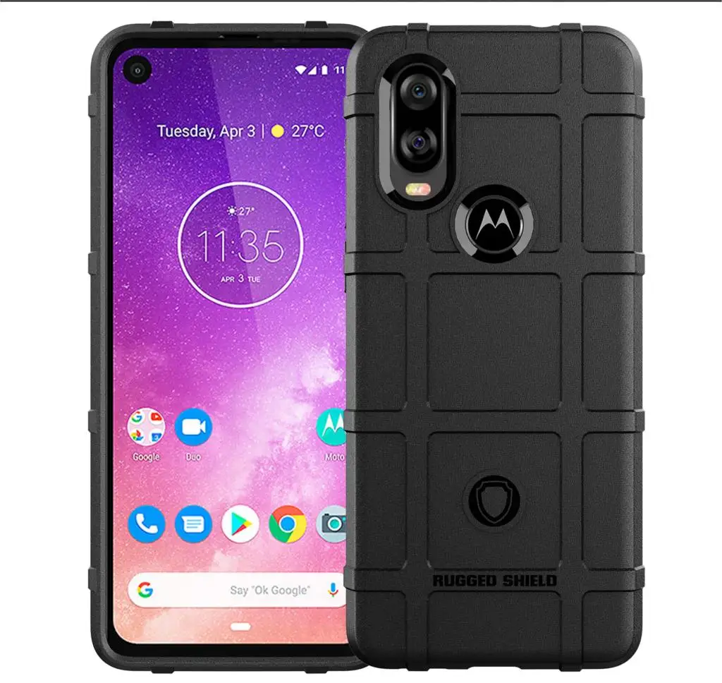 Силиконовый чехол из углеродного волокна для Motorola One Action 6 3 дюйма прочный