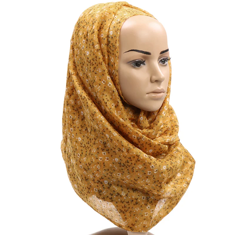 Цветочный шарф из вискозы шали мусульманский хиджаб принт цветочные шарфы