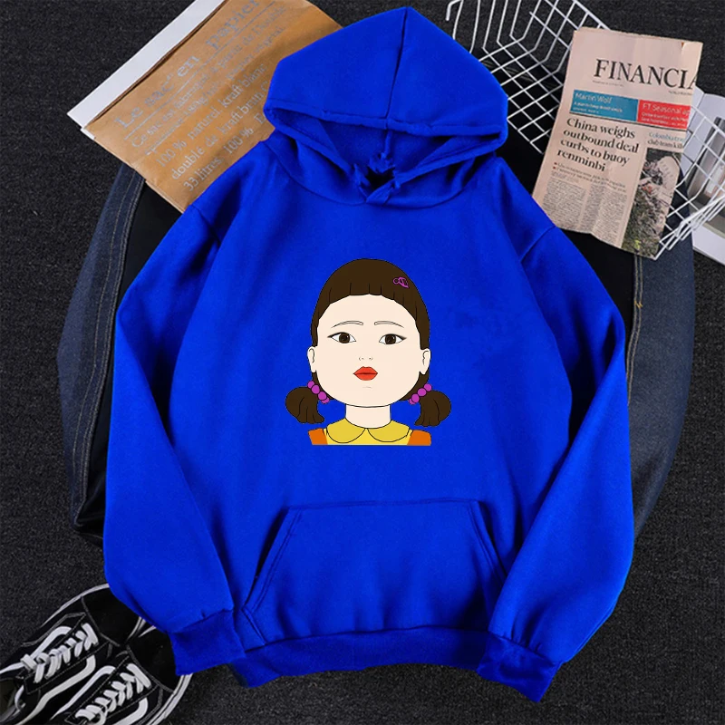 

Squid Game Hoodies Sweatshirts Women Autumn Pullovers Harajuku Long Sleeve Anime Girls Streetwear Oversized Hoodie Printing