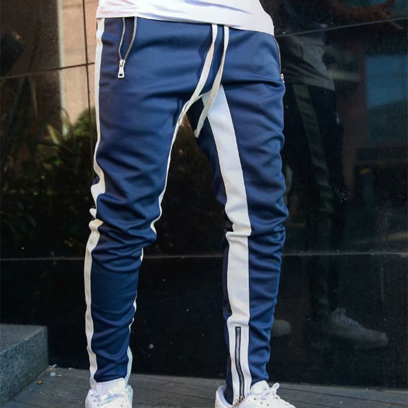 

Men Pure Cotton Joggers Pants Zipper Decoration Pockets Trousers Casual Pockets Men's Fitness Exercise Pencil Pants Overalls