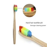 10pcs natural bamboo rainbow eco friendly toothbrush medium bristles biodegradable oral adults care toothbrushes