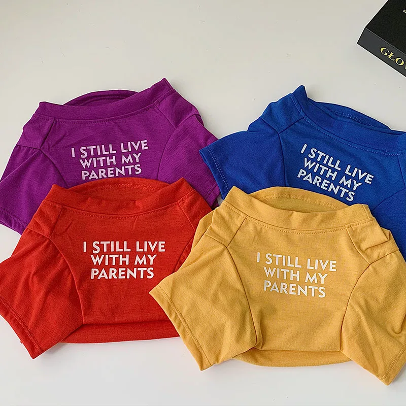 Футболка с буквенным принтом французского бульдога хлопковая рубашка для собаки