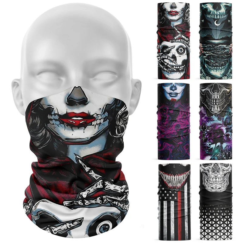 3D повязки на голову с черепом шарф кольцо шарфы трубчатая защита велосипедная