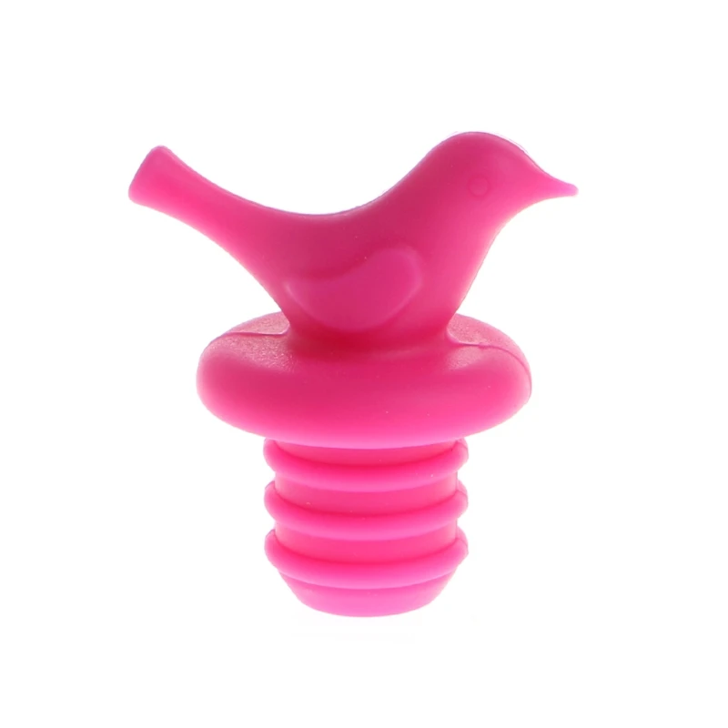 Hot pink В форме милой птички силиконовые вакуумные герметичные шампанское напитки вина пробка для бутылок крышка - Цвет: Hot pink