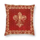 Винтажные декоративные Роскошные красные наволочки с орнаментом цветов лилии, старинный символ, Священная Лилия, современные декоративные подушки для салона