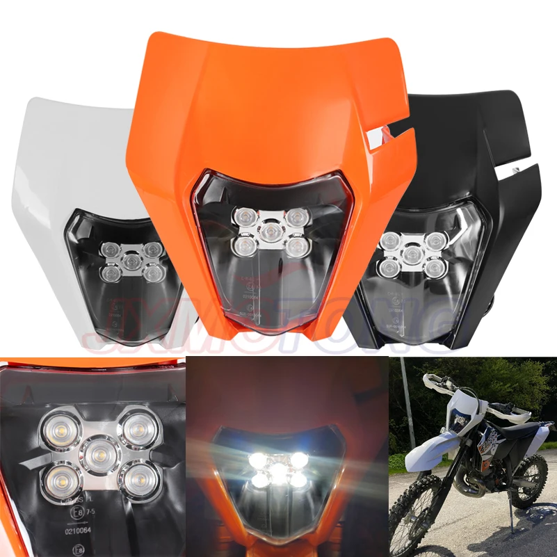 Motorcycle E8 Emark LED Headlight For KTM EXC EXCF SX SXF XC XCF XCW XCFW 125 150 250 300 350 450 530