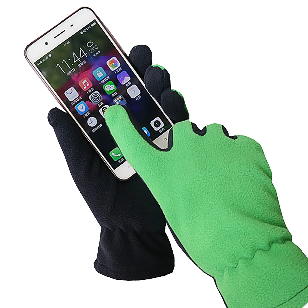 Ветрозащитные теплые плюшевые перчатки для мужчин и женщин сенсорные езды на