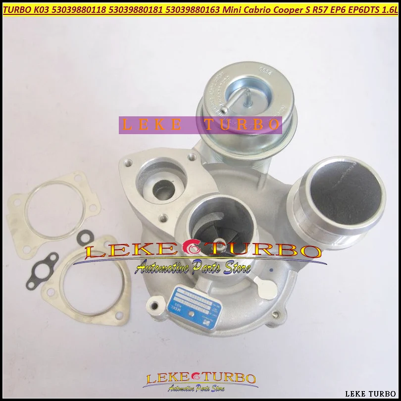 Free ship K03 53039700118 53039880181 53039880163 181 118 163 Turbo For Mini Cooper S R55 R56 R57 EP6DTS EP6 DTS 1.6L NO E Valve | - Фото №1