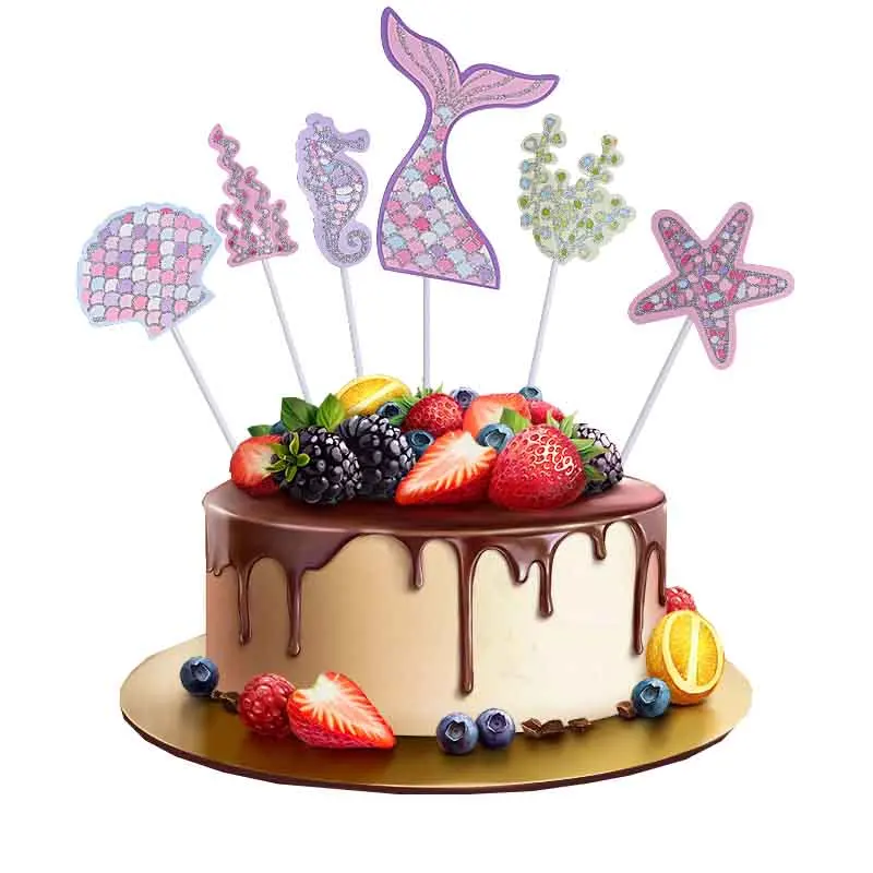 

Mermaid Party Decoration Birthday Cake Topper Baby Shower Girl Kids Favors Mermaid Theme Party Decor Supplies