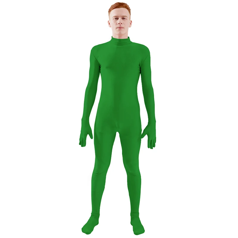 Green Ensnovo, мужской костюм из лайкры и спандекса, водолазка, костюм для йоги, Одежда для танцев, цельный костюм на заказ, костюм для костюмированной вечеринки - Цвет: Green