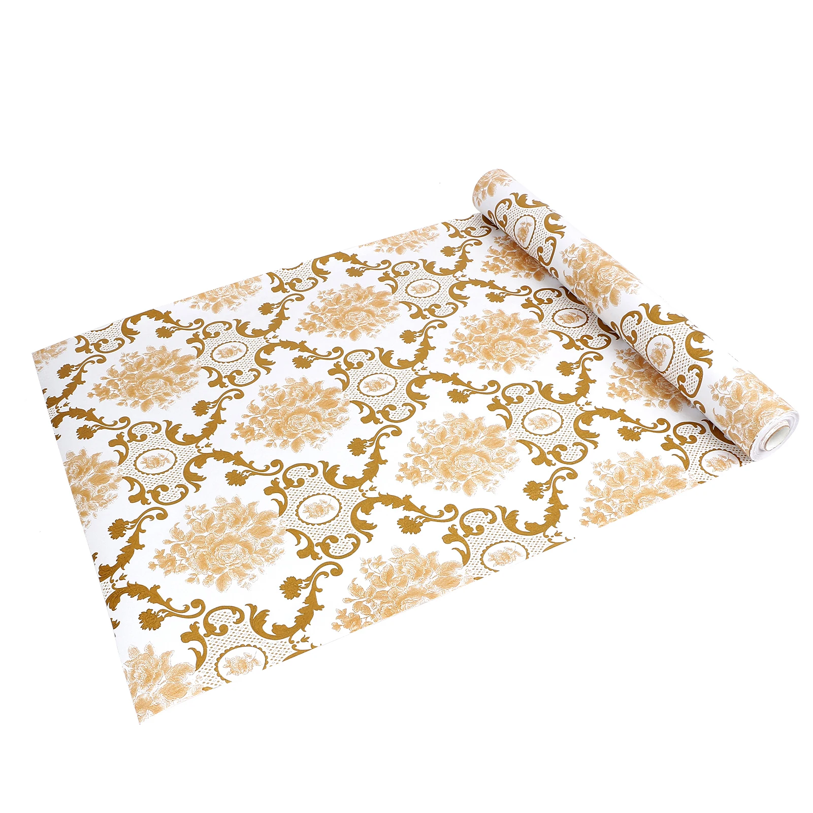 Роскошная классическая золотая Дамасская настенная бумага рулон самоклеящаяся