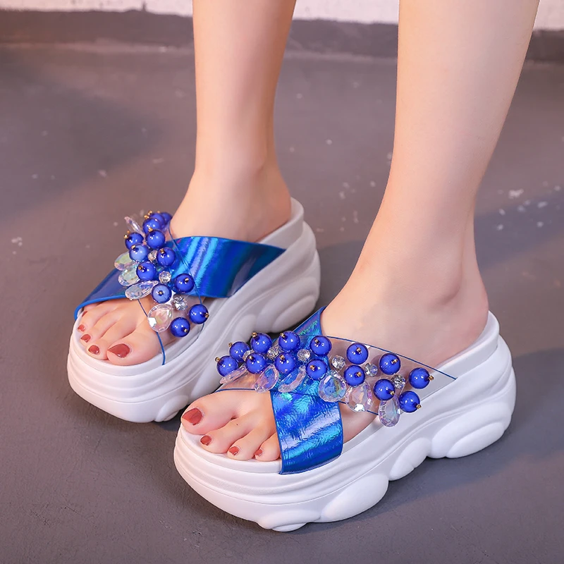 Женские шлепанцы на толстой подошве 5 см/2 1 дюйма летние уличные сандалии|Тапочки|