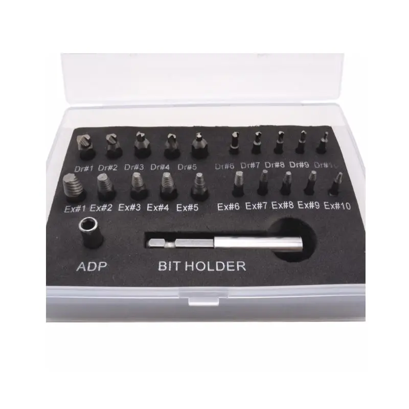 

OOTDTY 22 шт. Набор отверток винтовой съёмник сверло для извлечения руководство набор для удаления сломанных поломок высокое качество Прямая п...