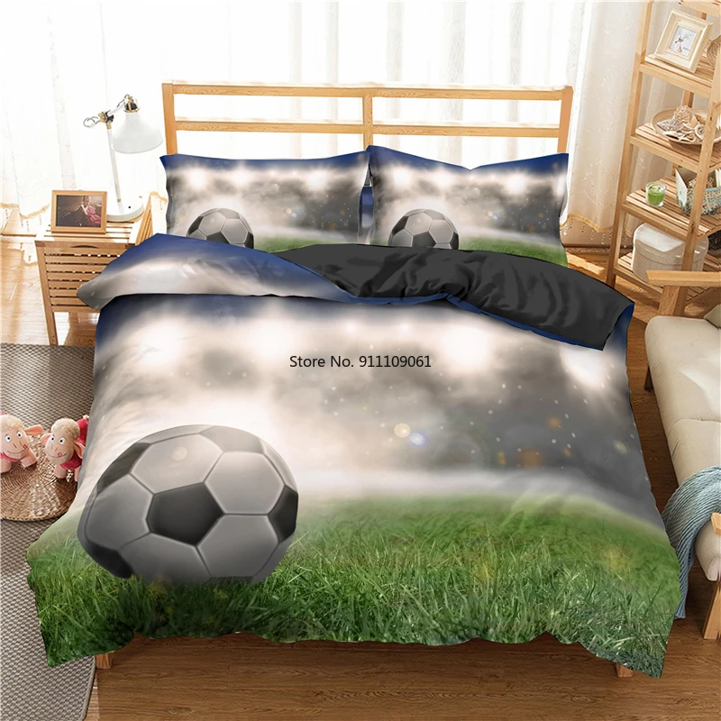 

Роскошный комплект пододеяльников с 3d рисунком баскетбола/футбола для мальчиков/детей, мягкий домашний текстиль, Комплект постельного бел...