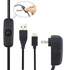 Raspberry Pi 4 Источник питания 5 В 3 А USB Type C адаптер питания с переключателем ВКЛВЫКЛ