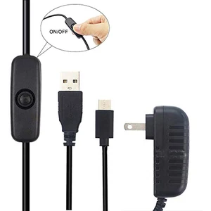 Raspberry Pi 4 Источник питания 5 В 3 А USB Type C адаптер питания с переключателем ВКЛВЫКЛ