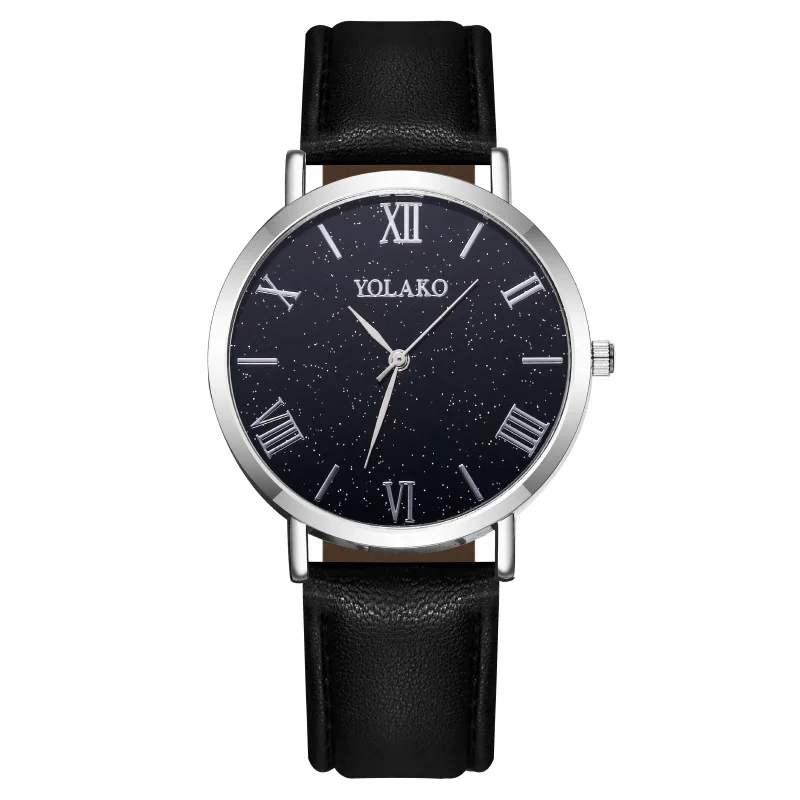 

Fashion men's Wrist Watch Business Brown Leather Strap Starry Sky Roman Digital men's Quartz Watch Men Quartz Wristwatches New