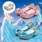 Принцессы без рукавов с пайетками; Кожаные туфли для костюмированной вечеринки на Хэллоуин Карнавальный костюм для детей; Туфли на высоком каблуке; Официальные Вечерние Платье для танцев, обувь для сцены