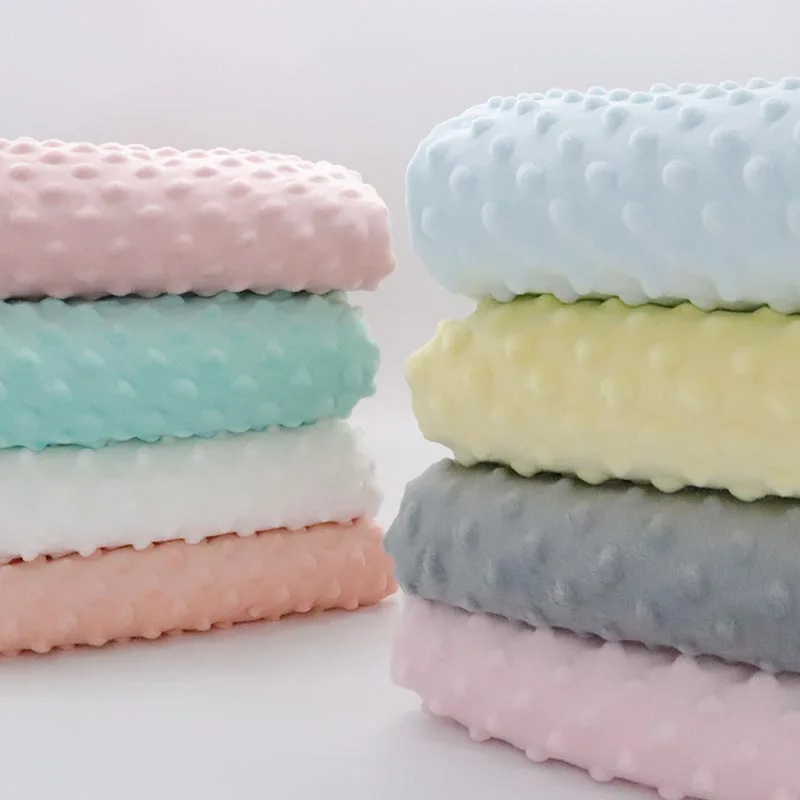 Short Plush Bean Velvet 100% Polyester Soft Minky Fabric for DIY Baby Newborn Bedding Quilt Cushion Clothes Sheet Blanket Toy