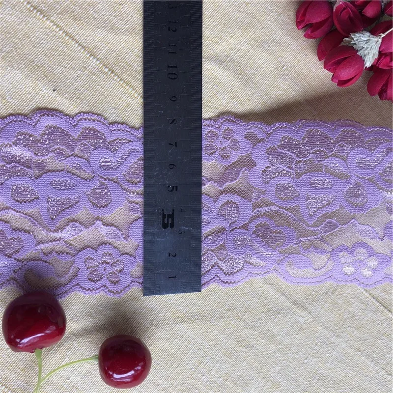 Lavender 1 Meter S1960 8cm DIY Handmade Hair Decoration Wide Elastic Lace Ribbon Stretch Trimmings Wedding Dress Skirt | Дом и сад