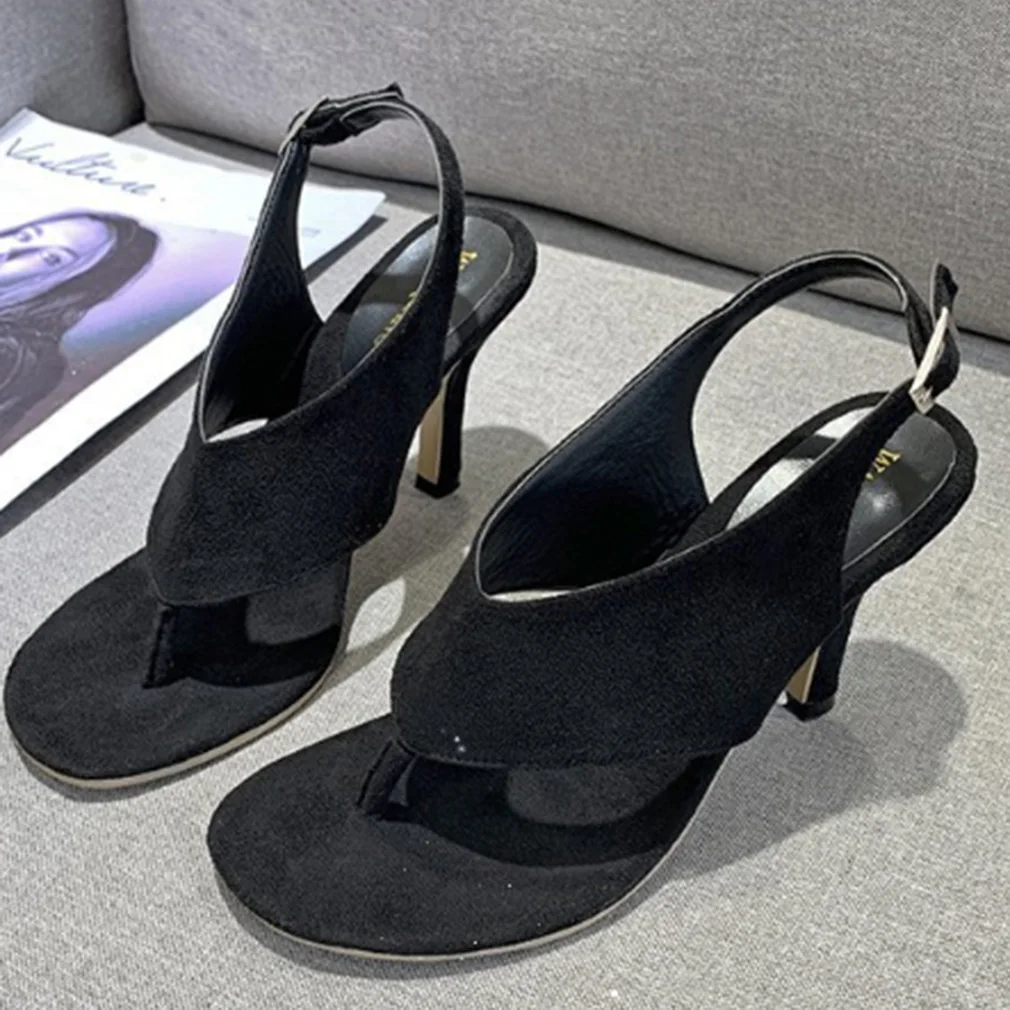 

Women Sandals Thin High Heels Flip-flop Casual Shoes Summer Fashion Sandals Peep Toe Wedding Sandals High (5cm-8cm) Cover Heel