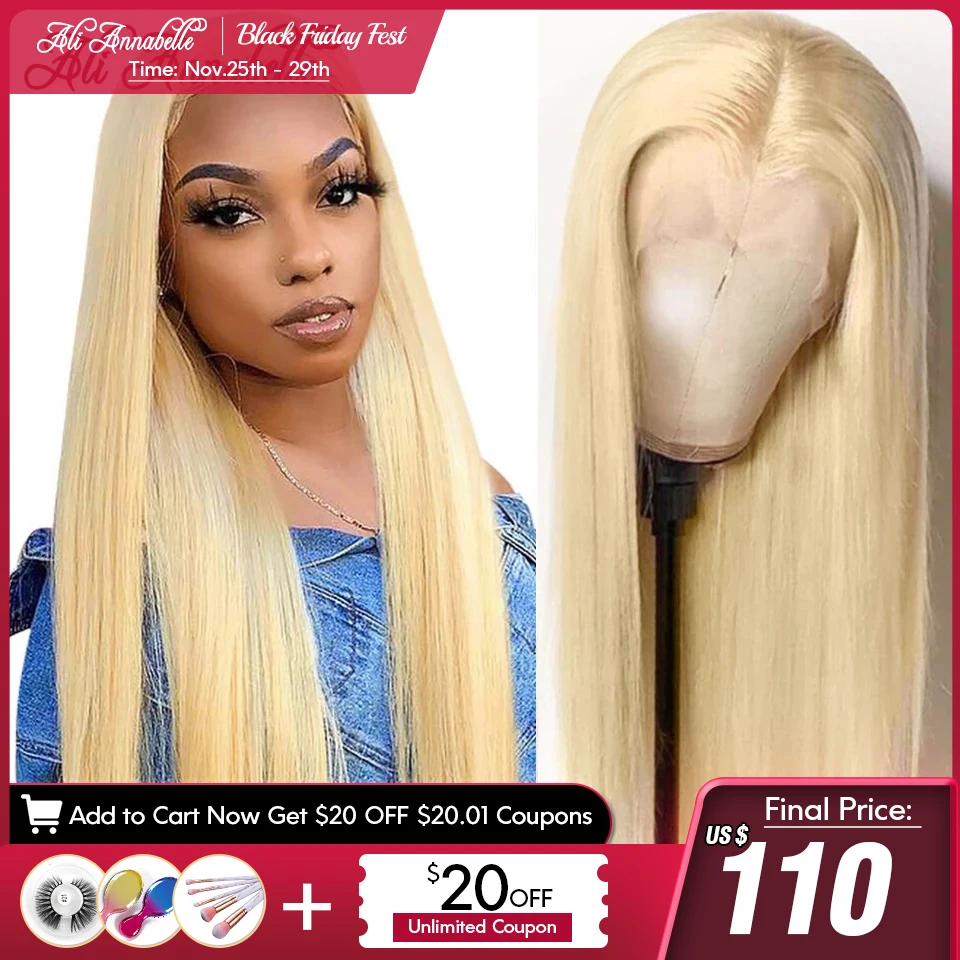 

613 Lace Frontal Wig Brazilian Straight Hair Wigs Pre Plucked 4x4 13x4 Lace Closure Wigs 613 Blonde Lace Front Human Hair Wigs