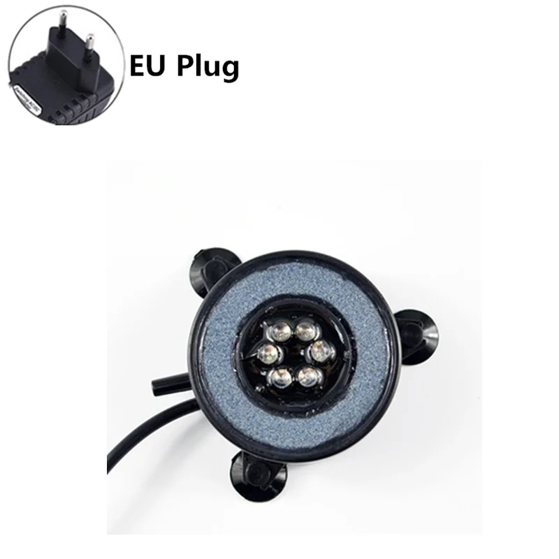 EU Plug 1 Вт водонепроницаемый красочный погружной светильник для аквариума воздушный насос для аквариума пузырьковый камень лампа для украшения аквариума для черепах - Цвет: EU Plug