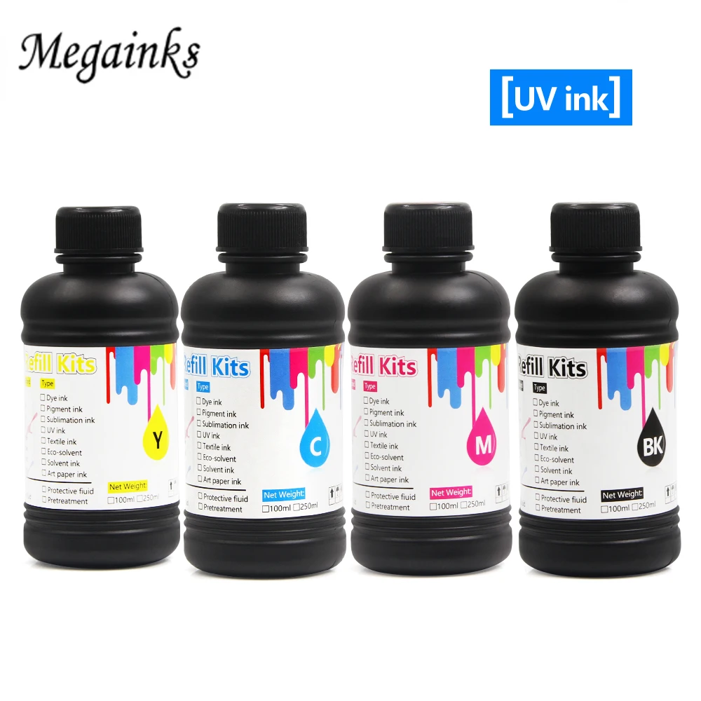Мягкие УФ чернила для принтера Epson 250 1390 1400 1410 1430 W L800 L805 L1800 R290 R300 R1800 DX5 DX6 DX4 DX7