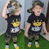 2pcs toddler kids baby boy clothes short sleeve t shirt tops camouflage pants outfits