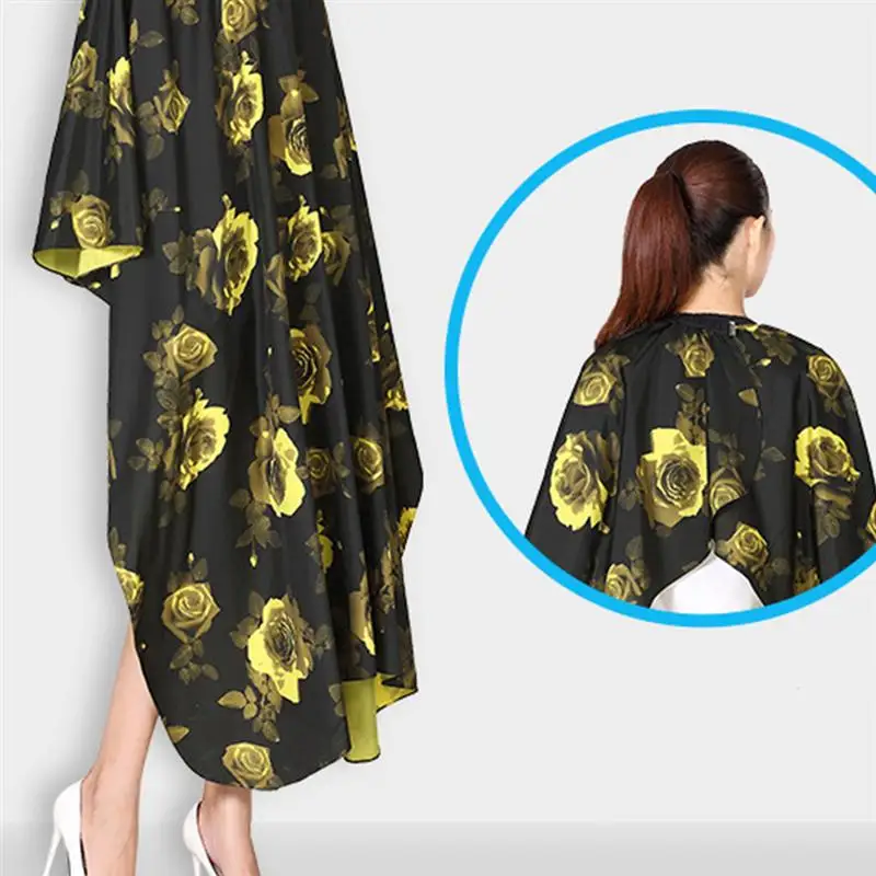 

1Pc Red Hairdressing Cape Rose Pattern Haircuting Apron Waterproof Hair Styling Cutting Dyeing Shawl