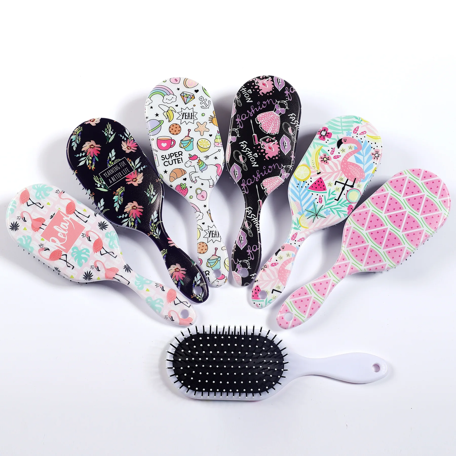 

Cartoon Printing Hairstyle Massage Gasbag Comb Brush Women's Hair Comb Barber Accessories Modeling Salon Tools