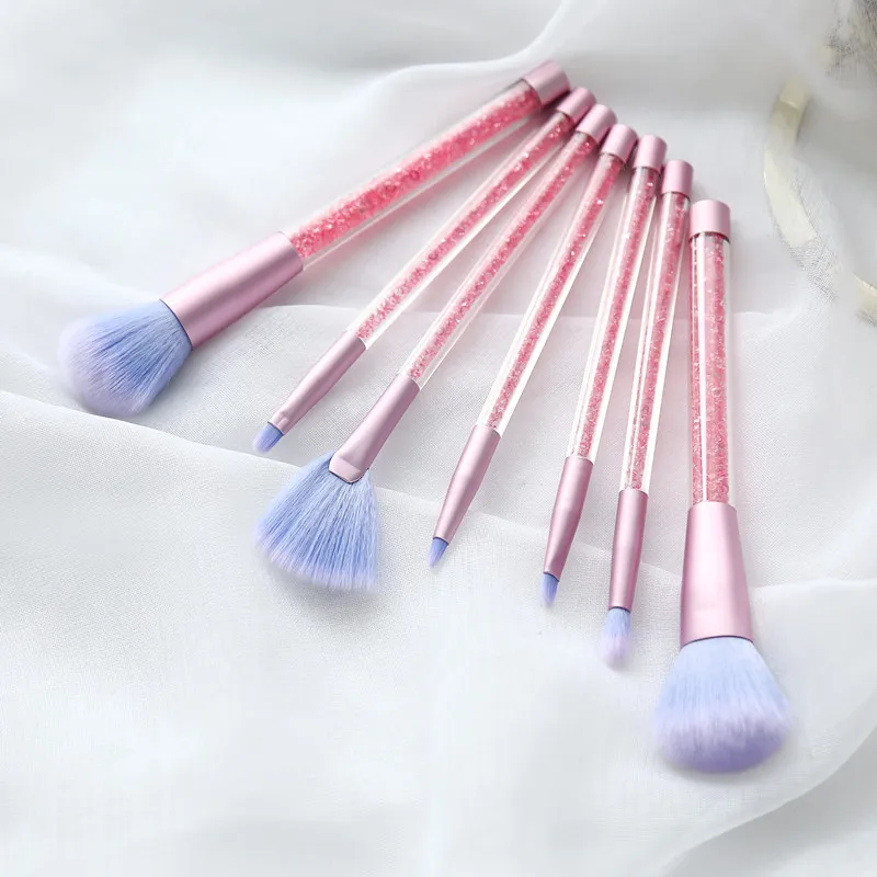 7 шт. набор кистей для макияжа блестящая Алмазная кристальная ручка кисти пудра