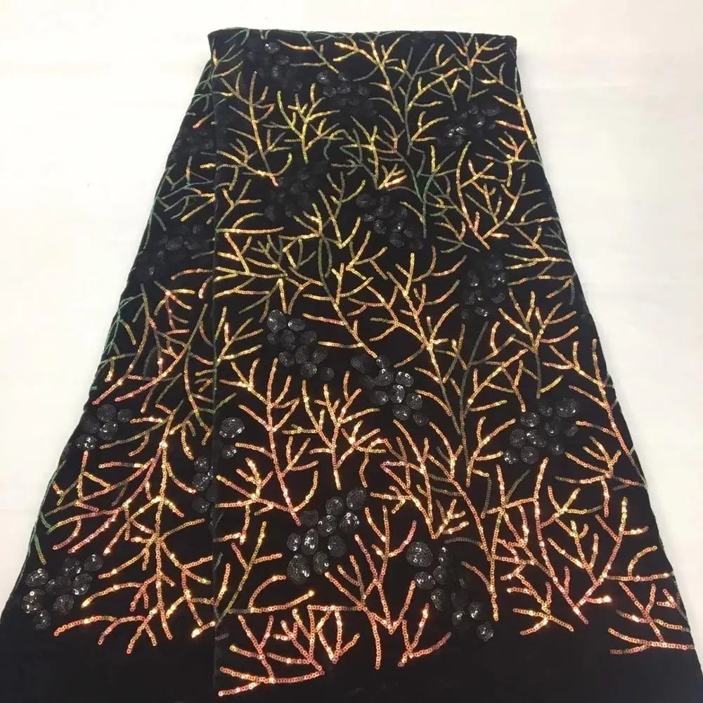 

Африканская кружевная ткань, высокое качество, бархатные кружева, темно-фиолетовые, с вышивкой блестками, нигерийские бархатные кружевные ткани для свадьбы TS9599