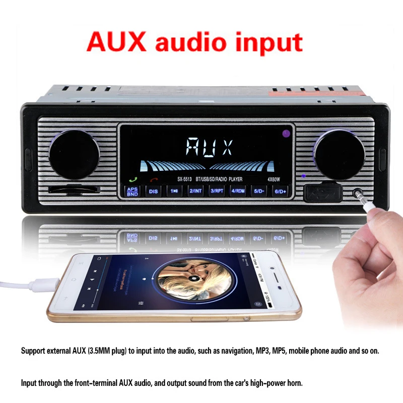 Автомобильное Bluetooth Радио MP3 плеер стерео Usb Aux классическое автомобильное