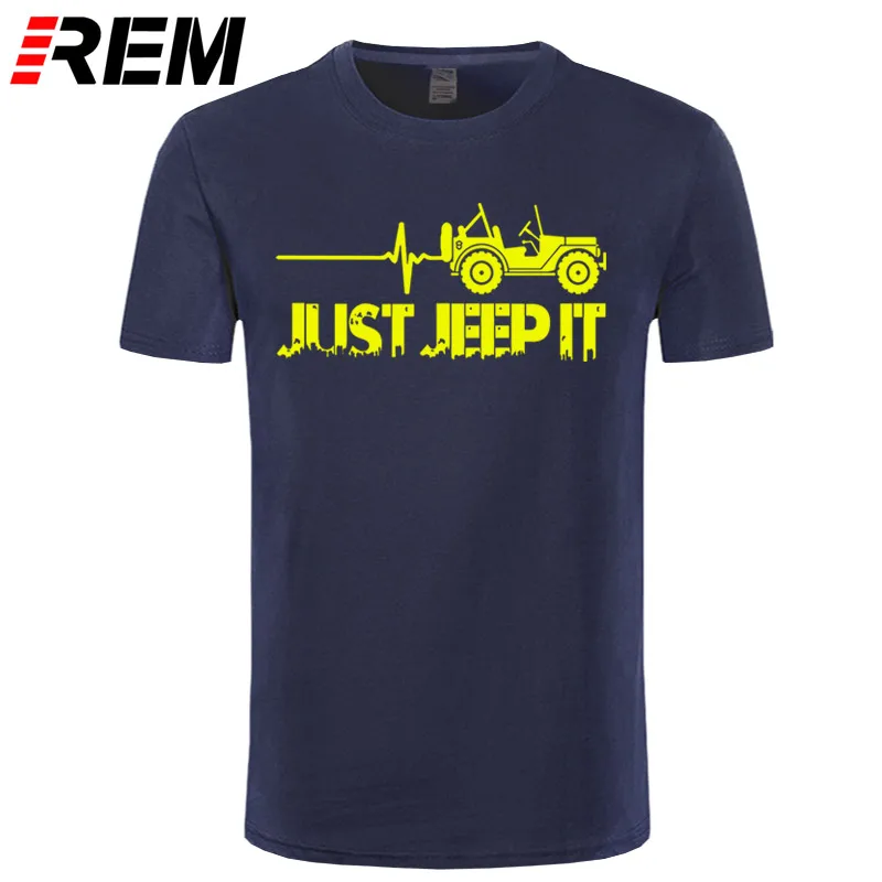 navy yellow Футболка с принтом «Just Jeeps It Heartbeat», новая модная летняя футболка с круглым вырезом и надписью «Sunlight» - Цвет: navy yellow