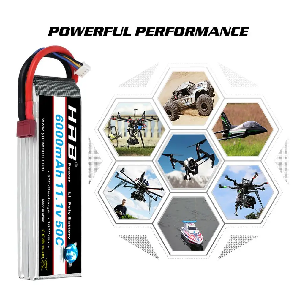 2 упаковки hrb 3s lipo батарея 6000mah 50c 111 v lipo с deans t