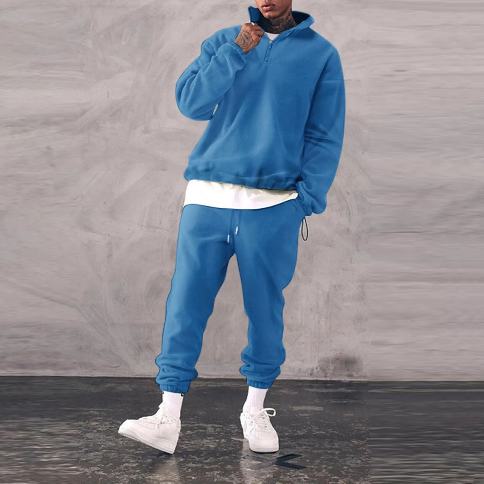 Спортивный костюм мужской зимний с плюшевой подкладкой и брюками | Мужская