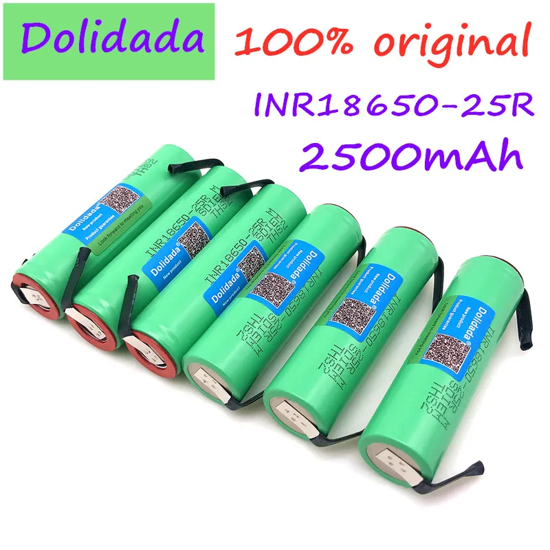 

100% Original Somsung 3.6V 18650 2500mah INR18650 25R 20A battery scrapping lithium batteries screwdriver flashlight+ Nickel DIY