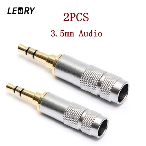 LEORY 2 шт. Позолоченные 3,5 мм стерео 3-Полюсные разъемы для наушников штекеры