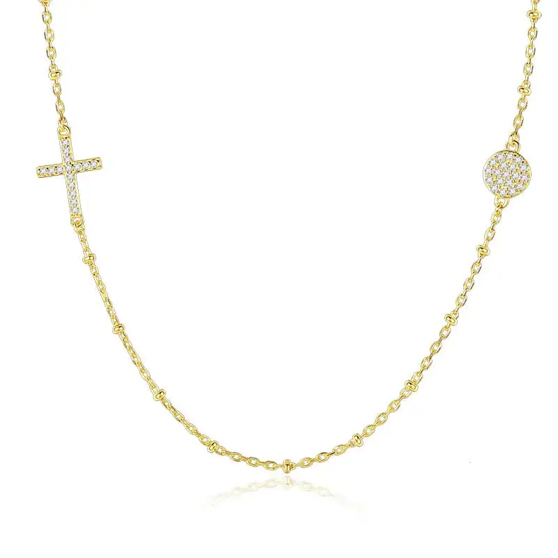 Ожерелье женское из серебра 925 пробы с крестом и микрофианитами 2019 | Украшения