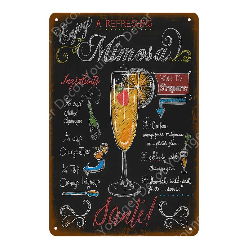 YD4204F Man Cave Drinks Beers Decoration Vintage Metal Tin Signs Gin Tonic Wine Plaque Shabby Chic Pub Bar Casino Poster Wall Art Decor - Цвет: YD4204F