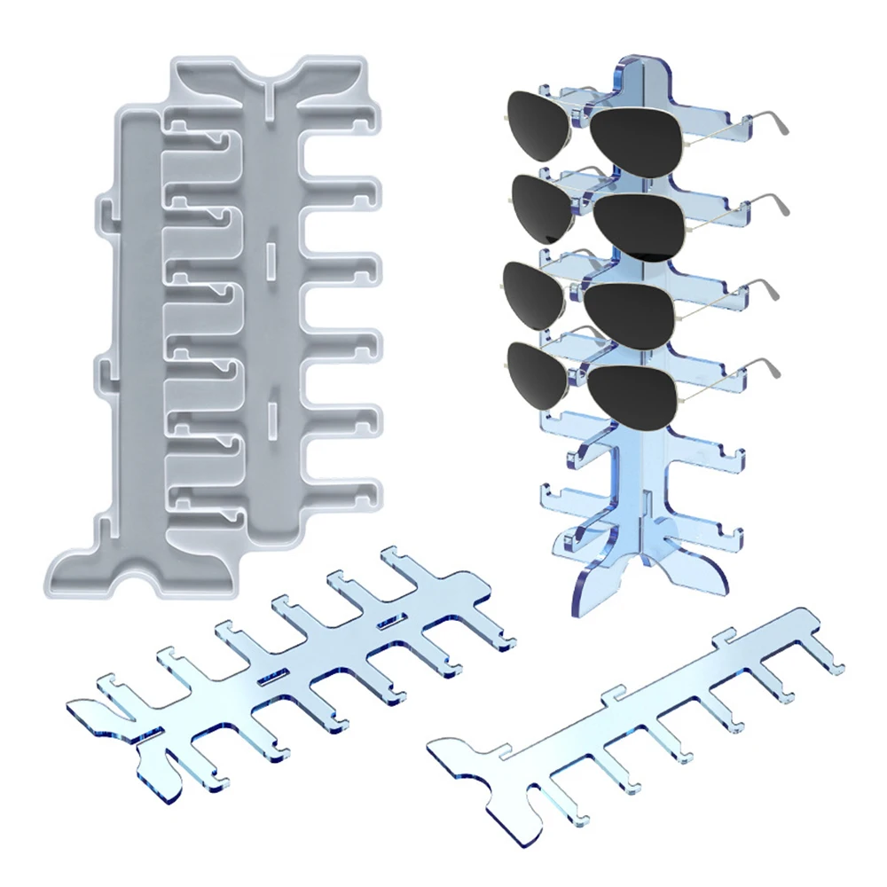 

Glasses Storage Rack Transparent Epoxy Resin Holder Silicone Mold DIY Mould Concrete Molds Handicrafts Plaster Clay Set