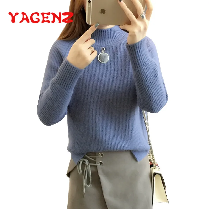 

YAGENZ pullover womens sweater knitted sweater women long sleeve loose jumpers oversized thick sweater pull femme plus size 513