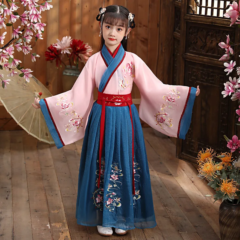 2020 детский Традиционный китайский Стиль танцевальный Hanfu костюмы дети девочки