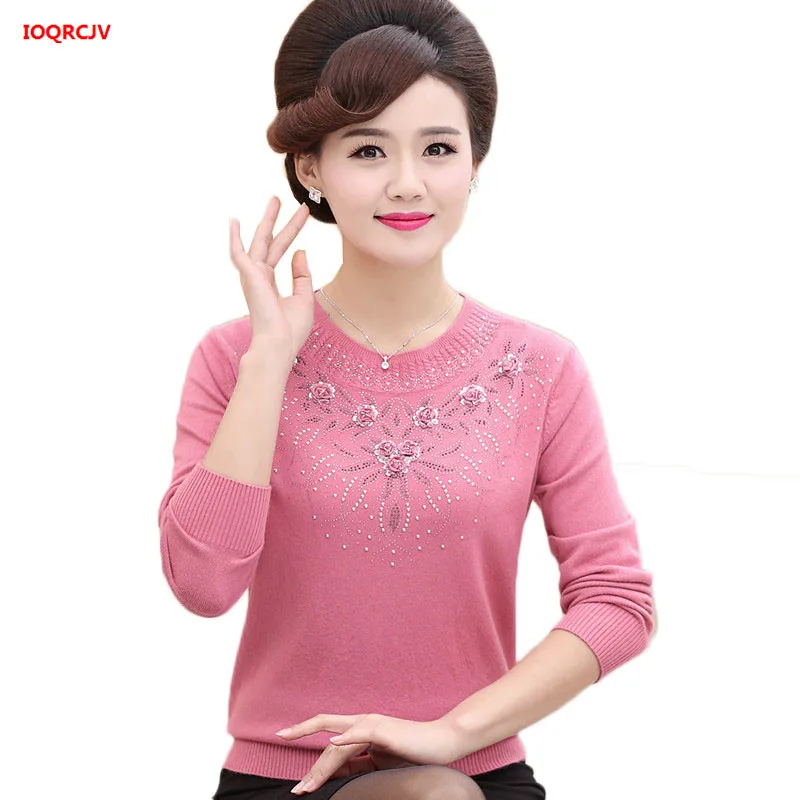 Женские осенне-зимние свитера пуловеры для женщин среднего возраста утепленный