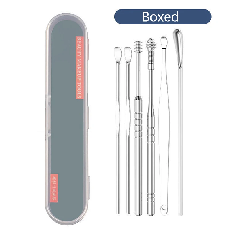 

6/7Pcs Ear Wax Pickers Stainless Steel Earpick Wax Remover Kit Earwax Curette Spoon Care Ear Clean Toolear Cleaner Ear Care Set