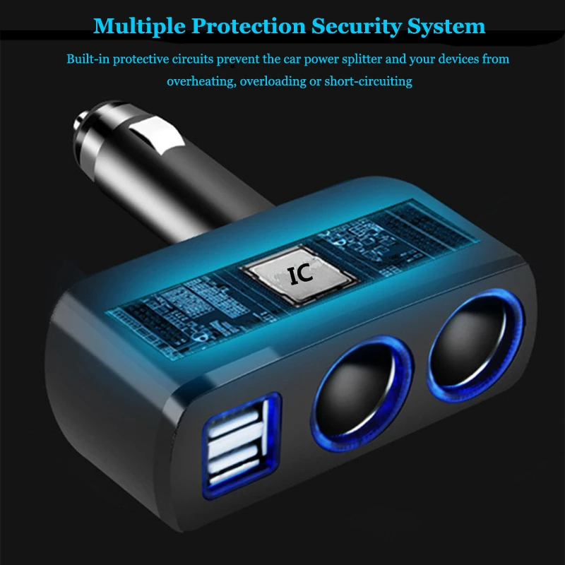 Автомобильный прикуриватель разветвитель Разъем конвертер Авто двойной USB 12-24 в 120 Вт светодиодный зарядное устройство адаптер питания для телефона MP3 DVR gps