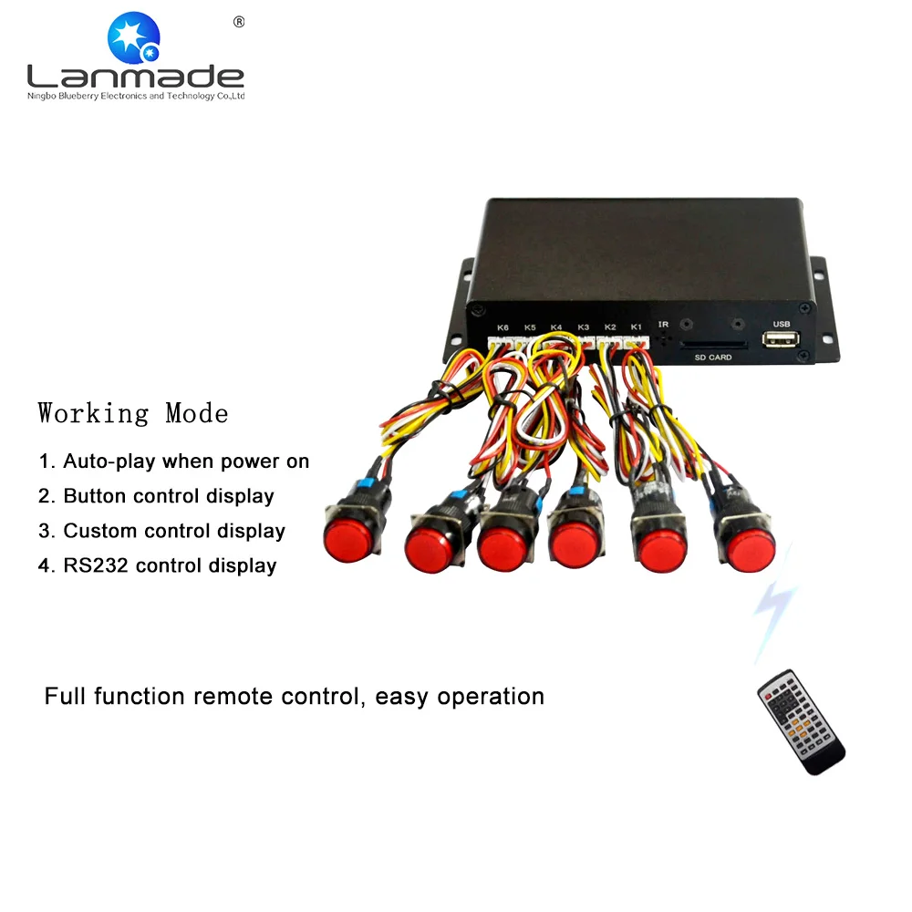 MPC1005-6 RS232/button control card indoor application CE/FCC/ROHS optical output video player box | Электроника