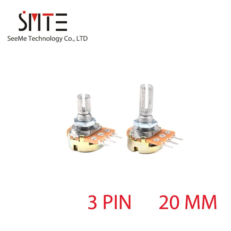 

5 шт./партия WH148, 3 контакта, 20 мм, один потенциометр, усилитель вала, двойной стерео потенциометр, Новинка